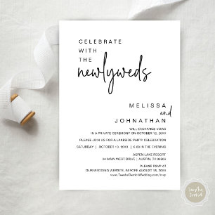 Invitation Fêtez Avec Les Nouveaux Mariés, Fête De Mariage