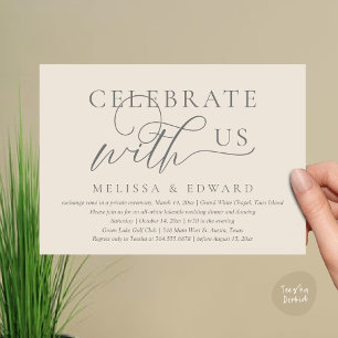 Invitation Fêtez avec nous, Mariage Elopement Dinner Party