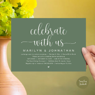 Invitation Fêtez avec nous, Mariage Elopement Dinner Party