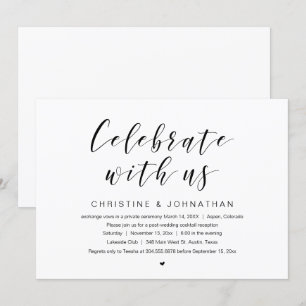 Invitation Fêtez avec nous, Mariage Elopement Party