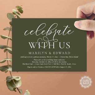Invitation Fêtez avec nous, Mariage Elopement Party