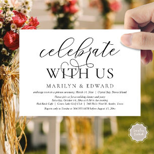 Invitation Fêtez avec nous, Mariage Elopement Party