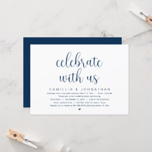 Invitation Fêtez avec nous, Mariage Elopement Party Invitat