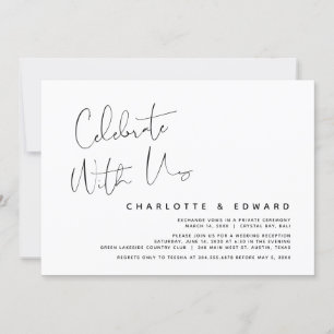 Invitation Fêtez avec nous, Mariage Elopement Party Invitat