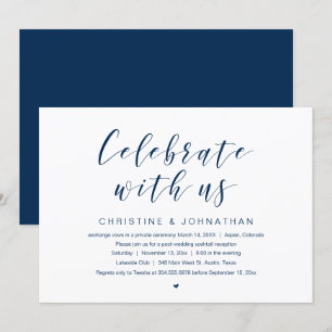 Invitation Fêtez avec nous, Mariage Elopement Party Invitat