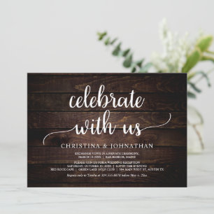 Invitation Fêtez avec nous, Modern Rustic Elopement Party