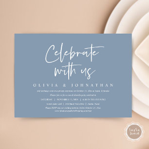Invitation Fêtez avec nous, Parti de l'Elopement Mariage Déco