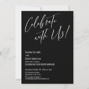 Invitation Fêtez avec nous ! Soirée de mariage moderne et élé