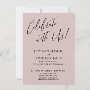 Invitation Fêtez avec nous ! Soirée de mariage Rose Dusty mod