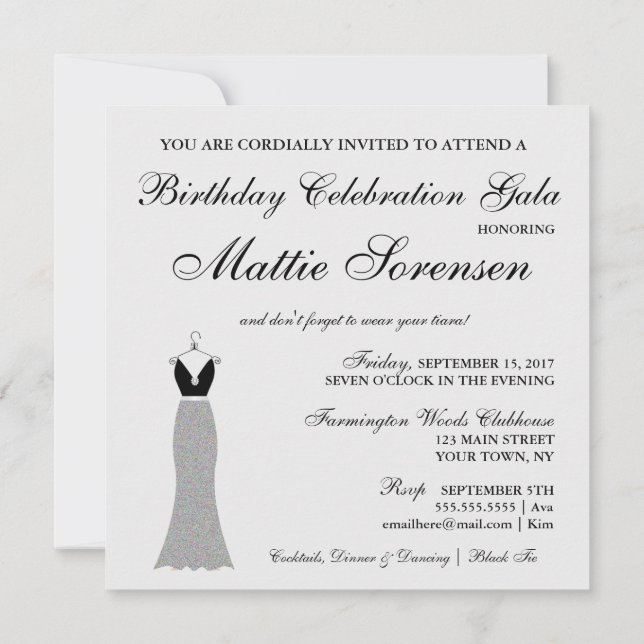 Invitation Fêtez l'Élégante fête Fiançailles d'anniversaire (Dos)