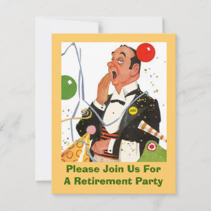 Invitation Fêtez l'invitation de la fête de retraite rétro-am