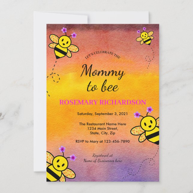 Invitation Fêtez l'invitation de la maman à être Baby shower (Devant)