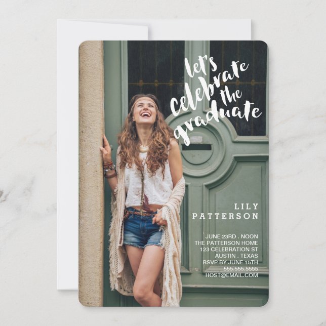 Invitation Fêtez l'invitation du Graduate Graduate Party (Devant)