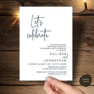 Invitation Fêtons, Dîner de Mariage en Intime
