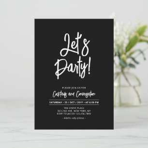 Invitation Fêtons   Écriture Chic Brosse Fête pour Toute Occa