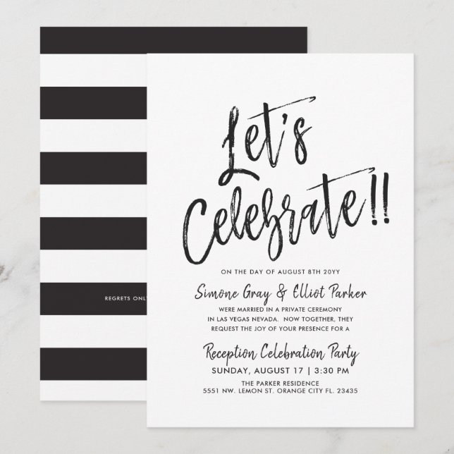 Invitation Fêtons ensemble | Soirée de mariage après la noce (Devant / Derrière)