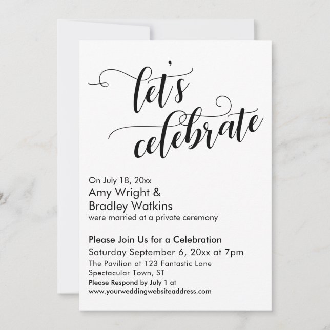 Invitation Fêtons la calligraphie lors de la soirée post-mari (Devant)