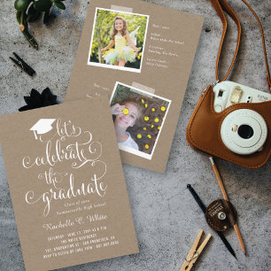 Invitation Fêtons la Graduate Kraft Grad Party