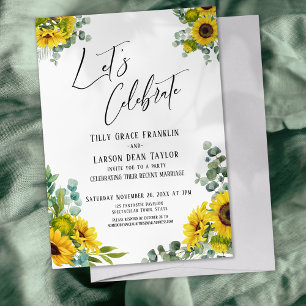 Invitation Fêtons la réception de tournesol Eucalyptus