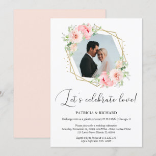 Invitation Fêtons l'amour à la réception de mariage Eloped