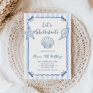 Invitation Fêtons l'anniversaire coquillages