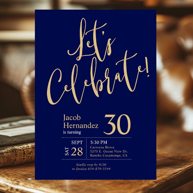 Invitation Fêtons le 30e anniversaire de la Marine Blue Gold (Créateur téléchargé)