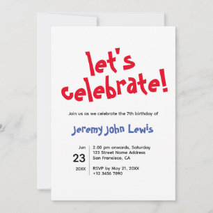 Invitation Fêtons l'invitation d'anniversaire