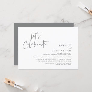 Invitation Fêtons l'invitation du Mariage Elopement Party