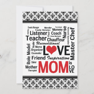 Invitation Fêtons maman ! Fête des mères /Anniversaire de mam