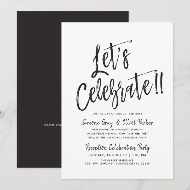 Invitation Fêtons | Mariage postal (Devant / Derrière)