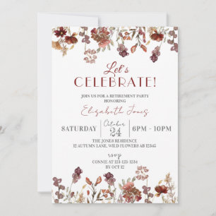 Invitation Fêtons ! Parti de la retraite fleur sauvage