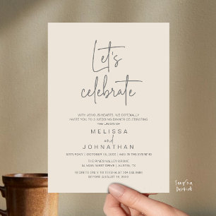 Invitation Fêtons, Réception de Mariage Intime