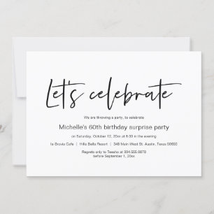 Invitation Fêtons, Surprise Birthday Party