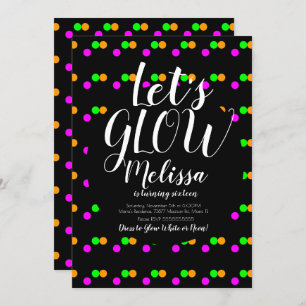 Invitation Feu Anniversaire Confetti Neon Glow Dans La Fête S
