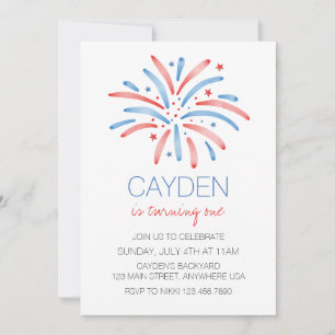 Invitation Feu d'artifice 4 juillet Anniversaire