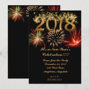 Invitation Feu d'artifice du Nouvel An 2018
