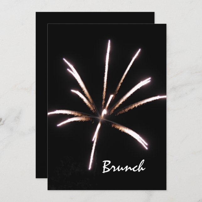 Invitation Feu d'artifice sur le brunch post-mariage d'été no (Devant / Derrière)