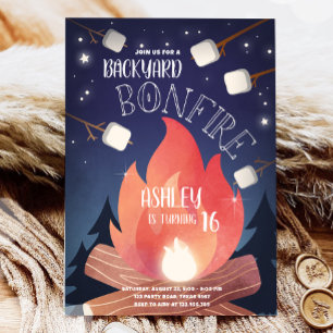 Invitation Feu de camp extérieur Camping Glamping Anniversair