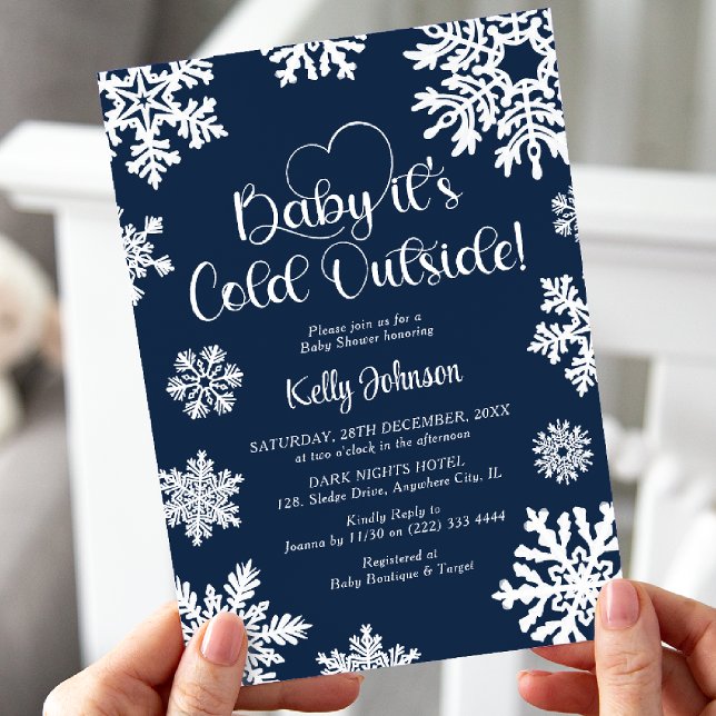 Invitation Feu de neige Bébé Il fait froid dehors Baby shower (Créateur téléchargé)