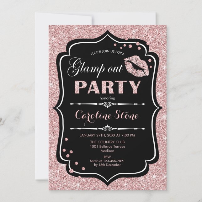 Invitation Feu de sortie - Black Rose Gold (Devant)