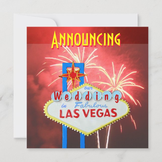 Invitation Feu d'Mariage de Las Vegas (Devant)