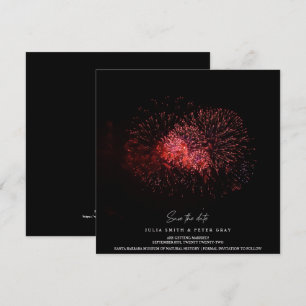 Invitation Feu rouge sur le ciel Enregistrer la date