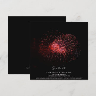 Invitation Feu rouge sur le ciel Enregistrer la date