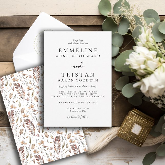 Invitation Feuillage d'automne de Boho | Mariage botanique (Créateur téléchargé)