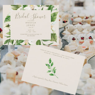Invitation Feuillage de crème moderne Fête des mariées floral