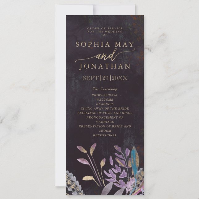 Invitation Feuillage de minuit Ordre de service (Devant)