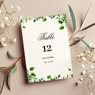 Invitation Feuillage de verdure botanique simple Nombres de t
