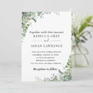 Invitation Feuillage d'eucalyptus rustique
