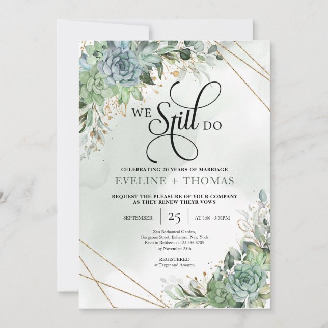 Invitation Feuillage d'eucalyptus succulent du printemps, nou (Devant)