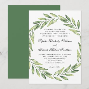 Invitation Feuillage élégant   parents hébergeant le mariage